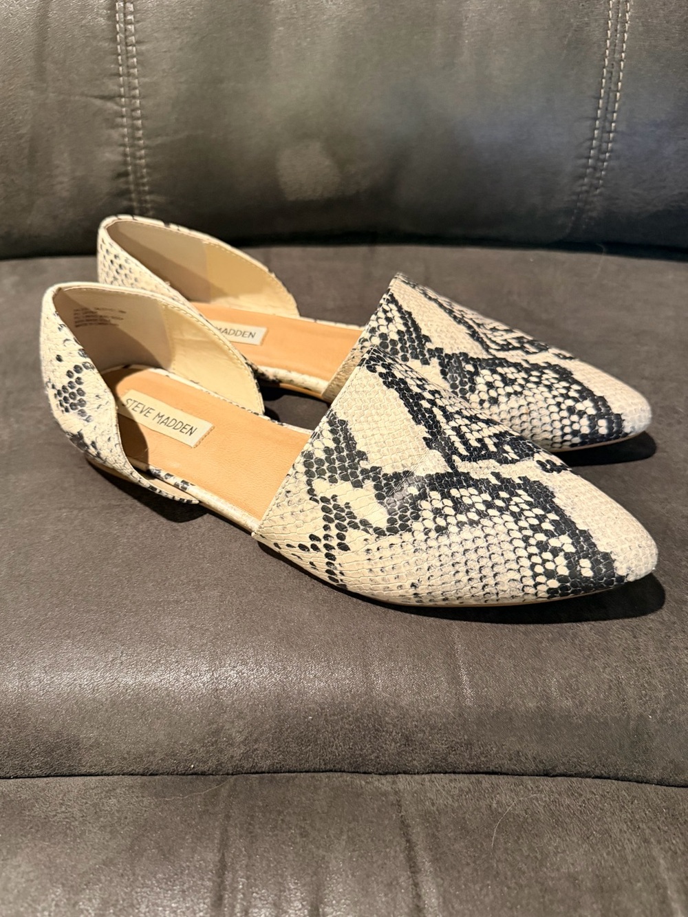 Steve Madden Women's Snake Print D'Orsay Flats - 10
